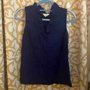 XS Crown and Ivy navy blue sleeveless blouse. Tag says PM